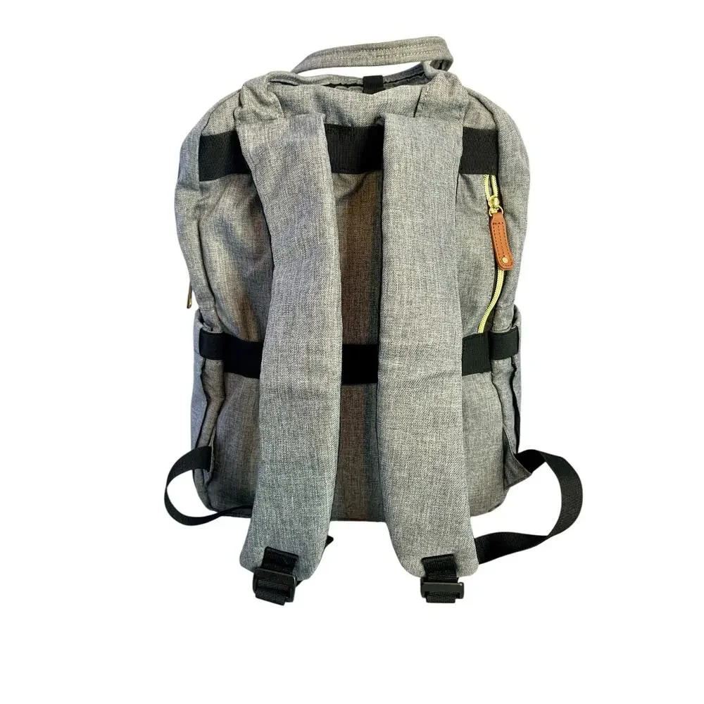 NWOT LoveVook Laptop Backpack Travel Carry On Back to School Gray w Gold Zippers